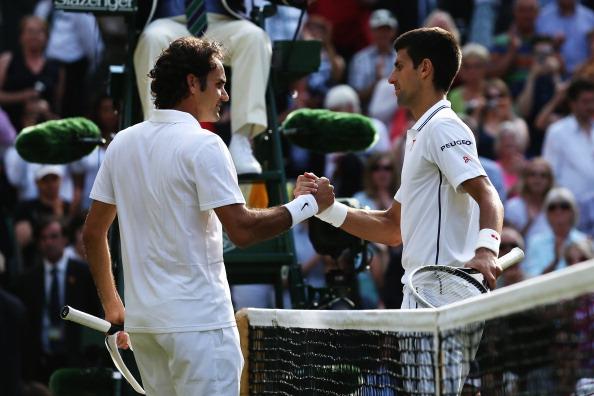 Novak Djokovic and Roger Federer met on Centre Court again on Sunday